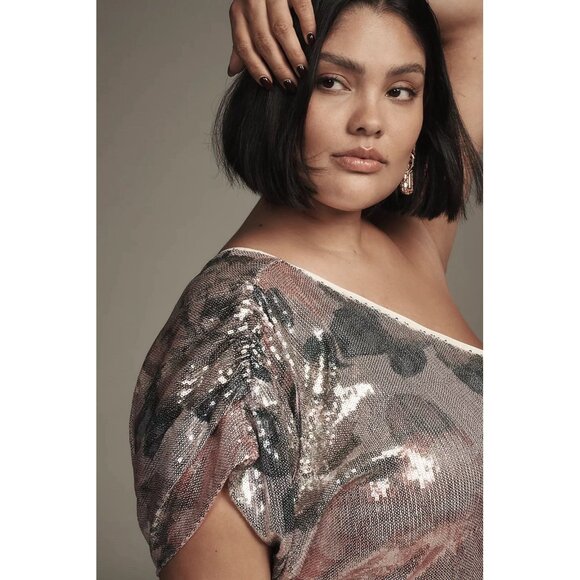 NWT Size M - Porridge One Shoulder Floral Sequin Maxi Dress (NWT US$ 198) - Picture 7 of 16